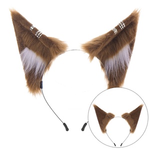 Bandeau en peluche polyester avec oreilles de loup, oreilles de renard, pour <span class=keywords><strong>cosplay</strong></span> d'Halloween, fait main, pour <span class=keywords><strong>femme</strong></span> adulte, simulation d'oreilles et de queues d'animaux - Product Image 2