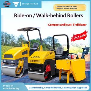 Rodillo Compactador Vibratorio de 1.5 Toneladas con Rueda Simple o Doble de Acero, 3 Ruedas Motrices, Compactador Manual Miniatura - Product Image 1