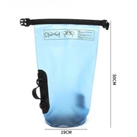 Sac à dos étanche pliable en PVC transparent 0,3 mm 10L avec poignée pour la navigation de plaisance, sac étanche avec logo client