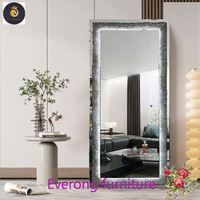 Espejos Miroir de sol à cadre en diamant écrasé de haute qualité Miroir moderne décoratif pour la maison avec lumières LED pour la maison et l'hôtel