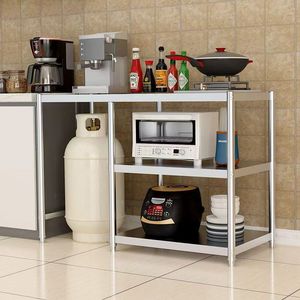 Stainless Steel Kitchen Non-Folding Three-Tier Gas Tank Stove Cutting Board <strong>Microwave</strong> Oven Compatible Multi-Functional <strong>Storage</strong> - Product Image 4