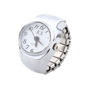 Reloj de Anillo con Correa Elástica Ajustable, Esfera Digital de Cuarzo, Mini Reloj de Dedo, Regalo de Compromiso y Boda, Unisex - Product Image 1