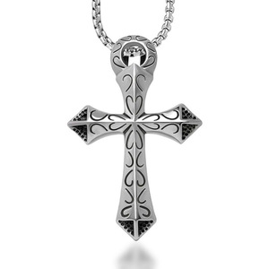 Stainless Steel <b>Cross</b> Pendant Necklace For Men Punk Retro Style SP528 - Product Image 4