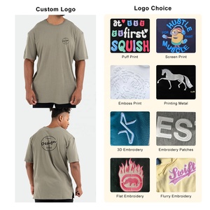 T-Shirt da ginnastica con Logo morbido e bianco personalizzato abbigliamento da ginnastica uomo Casual traspirante di base T-Shirt 50/50 cotone poliestere - Product Image 2