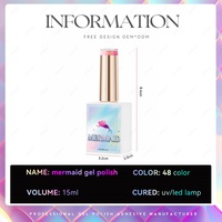 JTING Suministros para Uñas, Set de Esmalte de Uñas en Gel Holográfico Sirena de 48 Colores, Colección en Caja con Libro de Colores Único, Esmalte de Uñas en Gel OEM