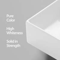 Vasque à poser rectangulaire moderne en céramique pour salle de bain, lavabo de luxe pour meuble-lavabo, vente chaude, fabricant OEM