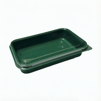 Feestelijke wegwerpdoosjes van rood, groen en transparant PET voor kerstkoekjes, sushi, brood en cadeauverpakkingen