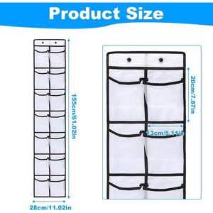 Over The Door Organizer 14 Pocket Magnetic Storage For Cruise Ships White Fabric Metal <b>Hook</b> Type Behind Doors On Walls - Product Image 2
