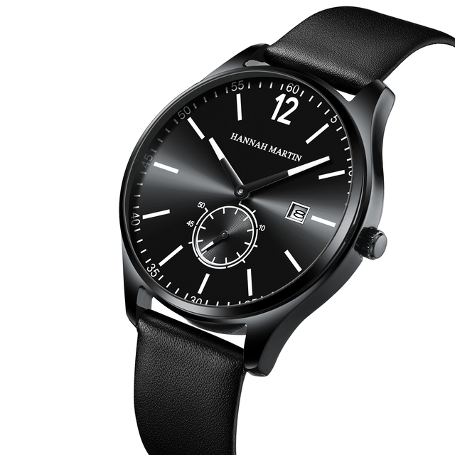Hannah Martin 1232   Calendar Fashion DesignMen Wrist New  Luxury Leather Quartz Classic Multifunction Watch