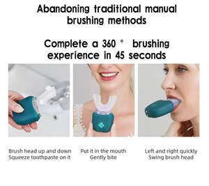 Cepillo de Dientes Inalámbrico Sónico en Forma de U, Lámpara Blanqueadora de Dientes Ultrasónica de 360 Grados, Cepillo de Dientes Eléctrico Automático para Adultos, Suave, IPX7 - Product Image 6