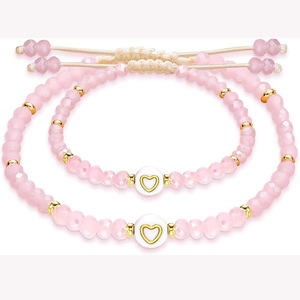 Pulsera a juego para mamá e hija, con cuentas coloridas y dije de corazón, ajustable, de CYNYA Factory Supply, para regalo al por mayor. - Product Image 2