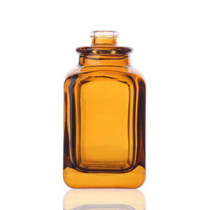 Vente en gros de flacons de parfum en verre carrés vides de couleur ambre de 30 ml, 50 ml, 100 ml avec couvercle en bois pour le stockage de faux cils et de mascara - Product Image 4