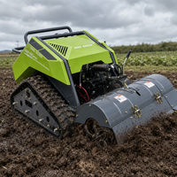 Mesin Pengolah Tanah Mini Diesel Crawler Pintar dengan Remote Control, Profesional 4-tak untuk Penyiangan di Berbagai Medan