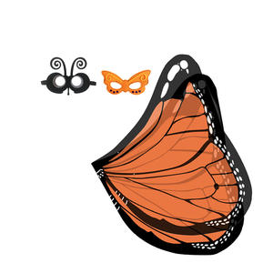 Monarch Wings Cosplay Set con máscara Party Favor COSTUME Butterfly Set Series Cape Mask Orange Monarch Butterfly Fantasy Wings - Product Image 6