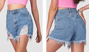 Joli jean court Femme déchiré trou Jupe <span class=keywords><strong>En</strong></span> Jean Denim Mini jupe <span class=keywords><strong>en</strong></span> gros personnalisable vêtements à la mode - Product Image 6