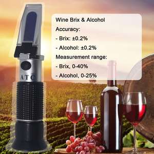 เครื่องวัดดัชนีการหักเหของแสงแบบคู่จากโรงงาน: 0-40% Brix และแอลกอฮอล์0-25% พร้อม ATC สำหรับการวิเคราะห์ไวน์น้ำตาลและแอลกอฮอล์ - Product Image 3