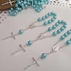 Bebé Cristal Perla Bautismo Comunión Regalo Católico Cruz <span class=keywords><strong>Dedo</strong></span> Cadena Mini <span class=keywords><strong>Rosario</strong></span> - Product Image 1