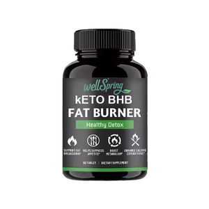 Pil Pembakar Lemak Herbal Keto <span class=keywords><strong>BHB</strong></span> WellSpring Custom Slim Plus untuk Dewasa, Detoksifikasi, Penumbuh Rambut, 60 Tablet (Tidak untuk Anak-Anak) - Product Image 1