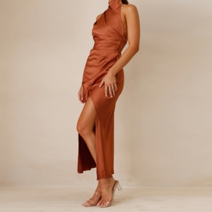 Nuevo Vestido Midi Casual de Verano para Mujer, Cómodo, Moderno, Sin Mangas, Corte Holgado, Material de Satén Tejido Personalizado - Product Image 1