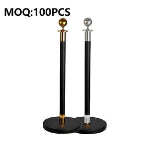 Wedding Supplies Black Silver Gold Queue Rope Barrier Red Carpet Poles Black Quantity <b>Post</b> Stainless Steel Stanchion - Product Image 1