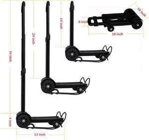 Carro de mano plegable ligero de 4 ruedas, carro de mano plegable, carro de compras móvil de utilidad portátil - Product Image 4