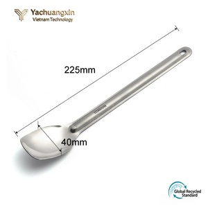 Ensemble de cuillères de camping en titane, 2 pièces, ustensiles de cuisine légers pour la cuisine et les voyages en toutes saisons - Product Image 3