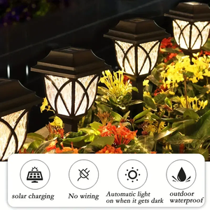 Lampe solaire de jardin en ABS pour l'extérieur, lampe solaire pour l'aménagement paysager, chemin, cour, allée, IP65, blanc/blanc chaud - Product Image 5