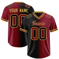 Vente en gros de maillots de football américains rétro personnalisés de sublimation Streetwear respirant Techniques courtes imprimées