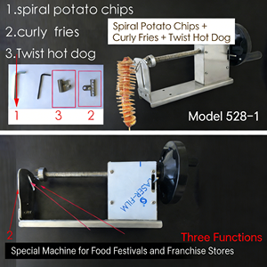 Machine à <span class=keywords><strong>pommes</strong></span> <span class=keywords><strong>de</strong></span> <span class=keywords><strong>terre</strong></span> en spirale manuelle multifonctionnelle en acier inoxydable commercial, <span class=keywords><strong>vente</strong></span> directe d'usine - Product Image 3