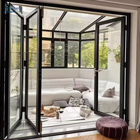 WFKimberley Série 40 Porte pliante pliable tout aluminium Balcon de villas extérieures en verre trempé isolé à grand espace
