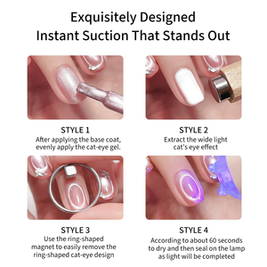แม่เหล็กดูดเล็บแบบวงแหวน 3 วินาที รุ่น Cat Eye Light  แม่เหล็กแรงสูงสำหรับมือใหม่  พร้อมอุปกรณ์เจลตาแมว - Product Image 4