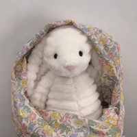 Jellcatt UK Lapin en peluche blanc texturé ondulé à oreilles souples, jouet doux et rembourré, cadeau de Noël et de Thanksgiving pour enfants