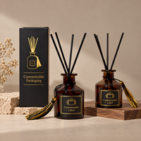 Diffuseur de parfum en verre personnalisable de 50 ml pour la maison et l'hôtel, désodorisant d'ambiance sans flamme aux huiles essentielles, parfum longue durée