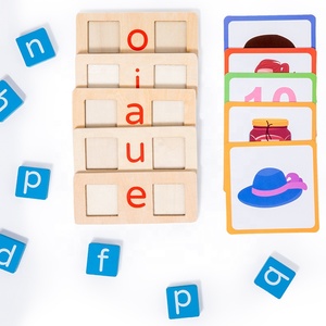 Montessori บล็อกของเล่นไม้สำหรับอ่าน, ตัวอักษรภาษาอังกฤษตัวสั้นสำหรับเด็ก - Product Image 5