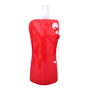 Borsa per l'acqua pieghevole borsa per bevande da alpinismo sportiva borsa per l'acqua trasparente in plastica bottiglia d'acqua sportiva pieghevole portatile
