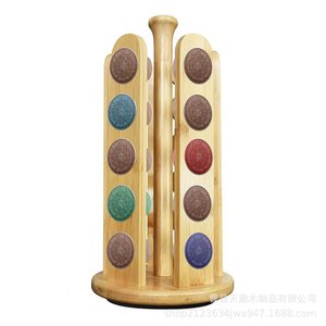 Estante de almacenamiento de cápsulas de café de madera, organizador giratorio de escritorio de 5 capas para cápsulas de café, uso en la cocina - Product Image 5