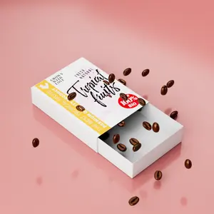 促销Oem黄金供应商巧克力糖果包装白色牛皮纸抽屉纸盒豪华滑动包装纸盒