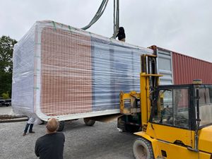 Lujoso contenedor de estructura de acero móvil prefabricado en forma de vaina prefabricada Casas Apple Cabin Kit Casas para la venta