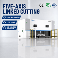 Machine de découpe laser à fibre 5 axes pour pièces automobiles, découpe automatique de métaux à rotation 360 degrés avec composants HIWIN