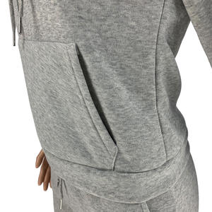 Ensemble de survêtement pour femme en polyester et coton, sweat-shirt à capuche uni, broderie personnalisée, taille oversize, tendance et pas cher, 2022 - Product Image 5