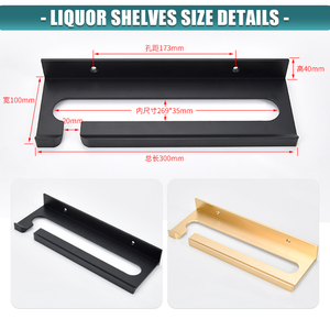 Meubles de bar industriels modernes, étagère à vin <span class=keywords><strong>extensible</strong></span> en aluminium, étagère à vin murale en métal, cuisine à domicile MATAI MTBFWS001A - Product Image 5