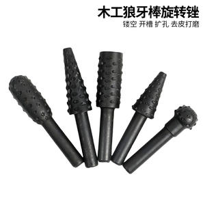 Ensemble d'accessoires d'outils de meulage rotatifs noirs 5 pièces pour le travail du bois avec tête de meulage électrique pour forets à bois - Product Image 5