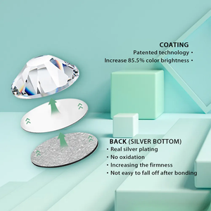 YHB 144-185 Haute Qualité Foiled Cristal Verre Strass Dos Plat En Vrac En Gros Non Hotfix Nail Art Vert Opale Strass - Product Image 3