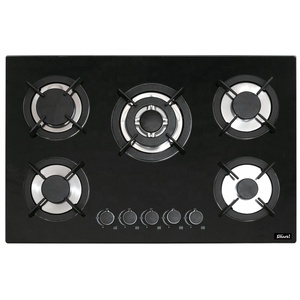 Parrilla de hierro fundido 90cm de ancho Temper Glass 5 quemador Placa de gas incorporada SG59011 - Product Image 6