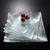 Vente en gros d'assiettes à fruits rectangulaires ovales et rondes en verre clair, plat, grande assiette de présentation pour mariage, maison, plats en forme de cœur