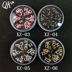 Nouvelles idées de produits populaires lettre ongles charmes Zircon anglais alliage ongles bijoux décoration <span class=keywords><strong>manucure</strong></span> 3d nail art - Product Image 1