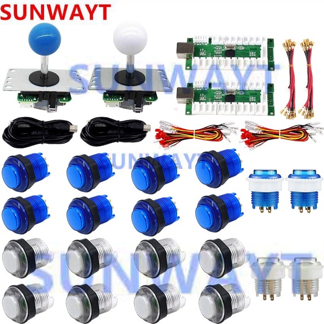 2 Player LED Arcade DIY Parts USB Encoder + Joystick + LED Arcade Buttons for Arcade Game Machine