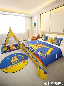 Source usine dessin animé design chambre d'enfants chambre familiale couvre-<span class=keywords><strong>lit</strong></span> taie d'oreiller ensemble de quatre pièces - Product Image 2
