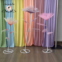 ANNIELU Lot de 3 fleurs artificielles géantes en organza de soie pour décorations de scène de mariage et de fête
