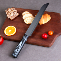 Couteau à pain avec manche en ABS, lame dentelée en acier inoxydable, couteau de boulanger artisanal de qualité supérieure pour trancher le pain et les gâteaux, ensemble cadeau